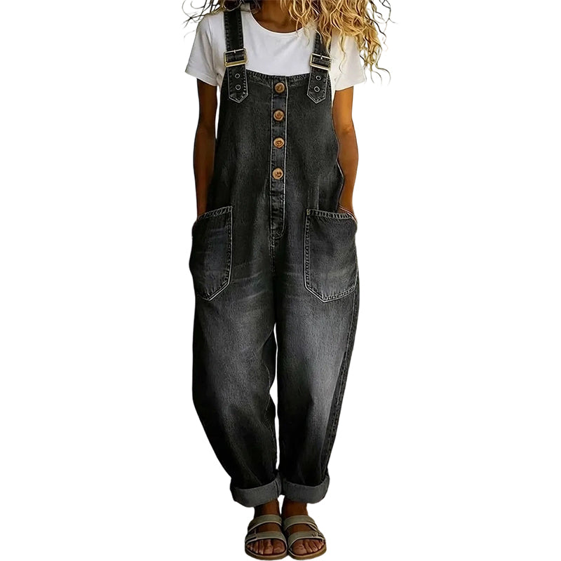 🔥Women's Casual Baggy Denim Overalls with Pockets