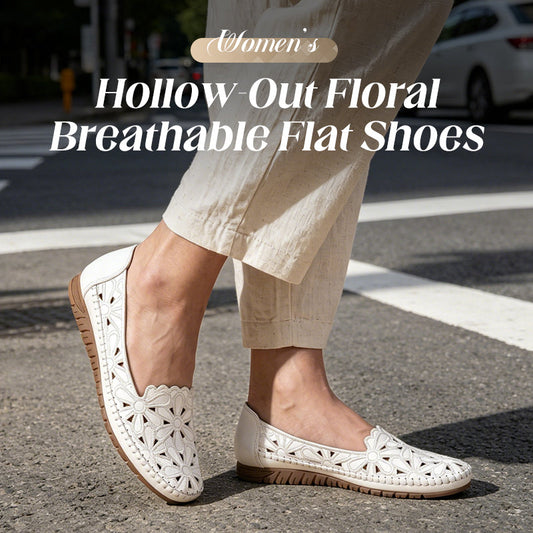Women's Floral Hollow-Out Breathable Flat Loafers