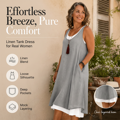 Women's Sleeveless Fake 2-Piece Dress