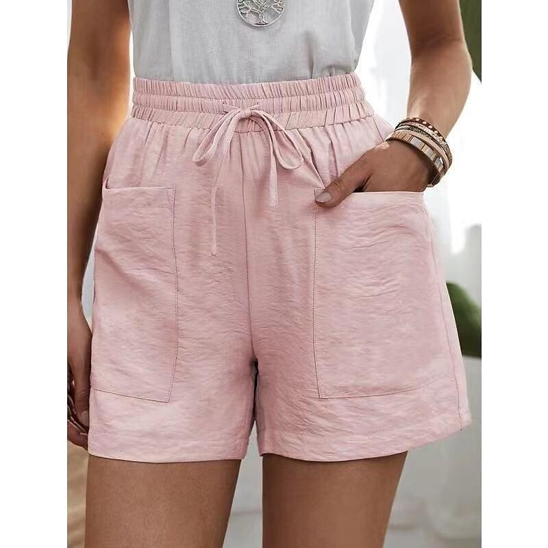 ✨Women's High-Waist Drawstring Breathable Shorts - Loose Fit, Cotton Blend, Drawstring Waist👖