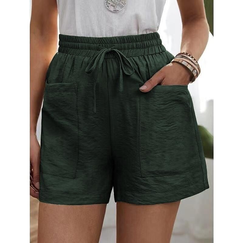 ✨Women's High-Waist Drawstring Breathable Shorts - Loose Fit, Cotton Blend, Drawstring Waist👖