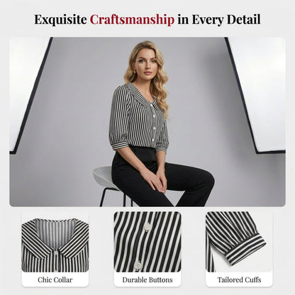 🔥New Arrivals & Special Offers-Summer Commuter Striped Button-Down Shirt