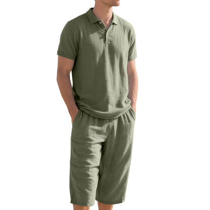 Casual Linen Shirt and Pants Set for Men – Lightweight, breathable, and relaxed fit 👖