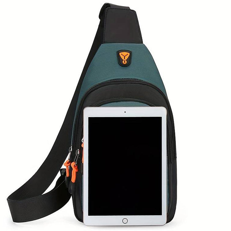 🎒✨ Waterproof Multi-pocket Crossbody Sling Bag – Organized Storage, Adjustable Strap, Headphone Jack 🌧️