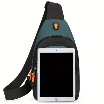 🎒✨ Waterproof Multi-pocket Crossbody Sling Bag – Organized Storage, Adjustable Strap, Headphone Jack 🌧️