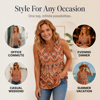 Women's Elegant Sleeveless V-Neck Top