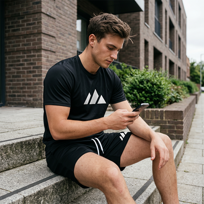 Men's Short Sleeve T-Shirt & Drawstring Shorts Set