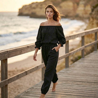👗🌸Women's Off Shoulder Jumpsuit – Effortless Chic With A Flattering Fit ✨