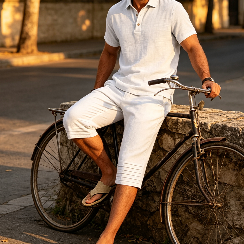 ☀️Men's Summer Shirt & Crop Pants Set – Breathable, Relaxed Fit 🌴