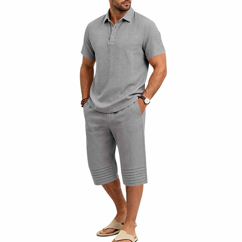 ☀️Men's Summer Shirt & Crop Pants Set – Breathable, Relaxed Fit 🌴