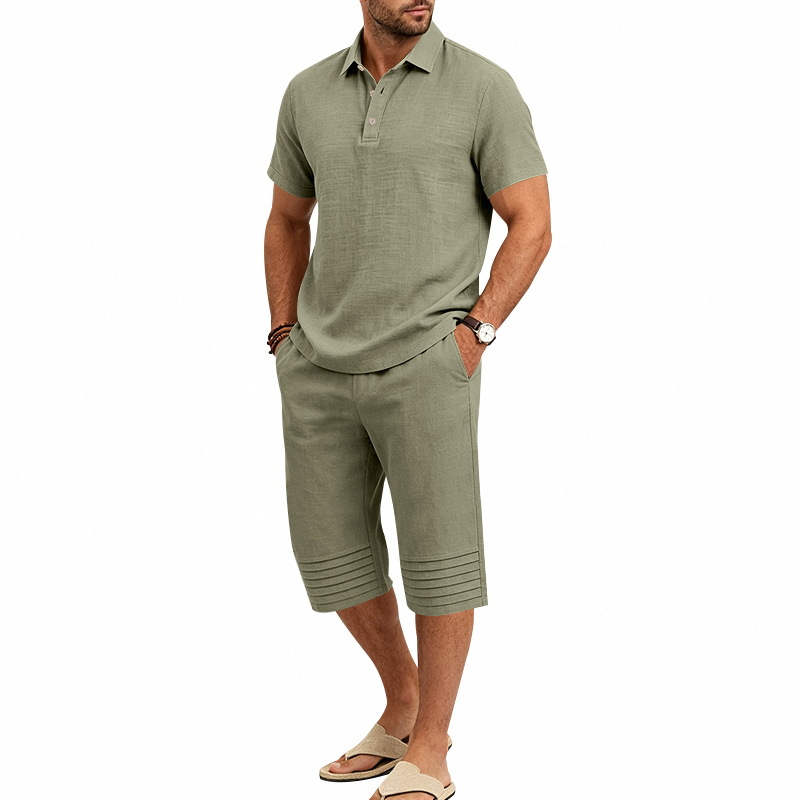 ☀️Men's Summer Shirt & Crop Pants Set – Breathable, Relaxed Fit 🌴