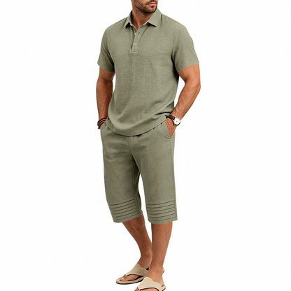 ☀️Men's Summer Shirt & Crop Pants Set – Breathable, Relaxed Fit 🌴