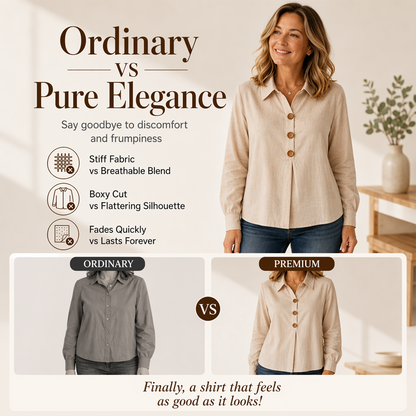 👚 Elegant button-down blouse with a wing collar—timeless and stylish for the office and everyday wear