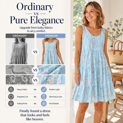 ⌛Limited-Time Offer-Women's Sleeveless O-Neck Tiered Midi Dress