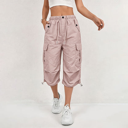 💖Women’s Lightweight Quick Dry Cargo Capri Trousers, Utility Everyday Outdoor Pants