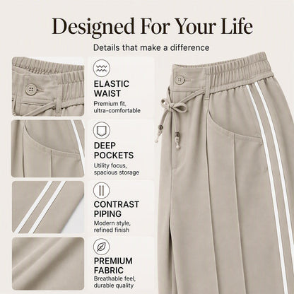 👖New Arrivals - Drawstring High-Waist Trousers – Soft Drape & Adjustable Comfort for Any Casual Look