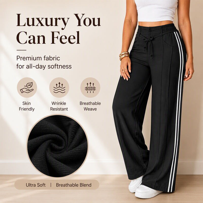 👖New Arrivals - Drawstring High-Waist Trousers – Soft Drape & Adjustable Comfort for Any Casual Look