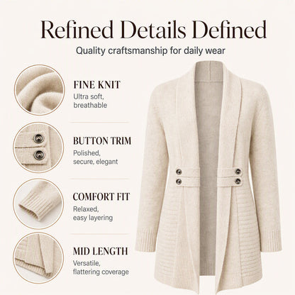 Women's Casual Double-Breasted Knit Cardigan