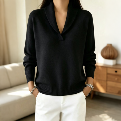 ☁️ Cozy Everyday Comfort | Women's Shawl-Collar Pullover Sweater