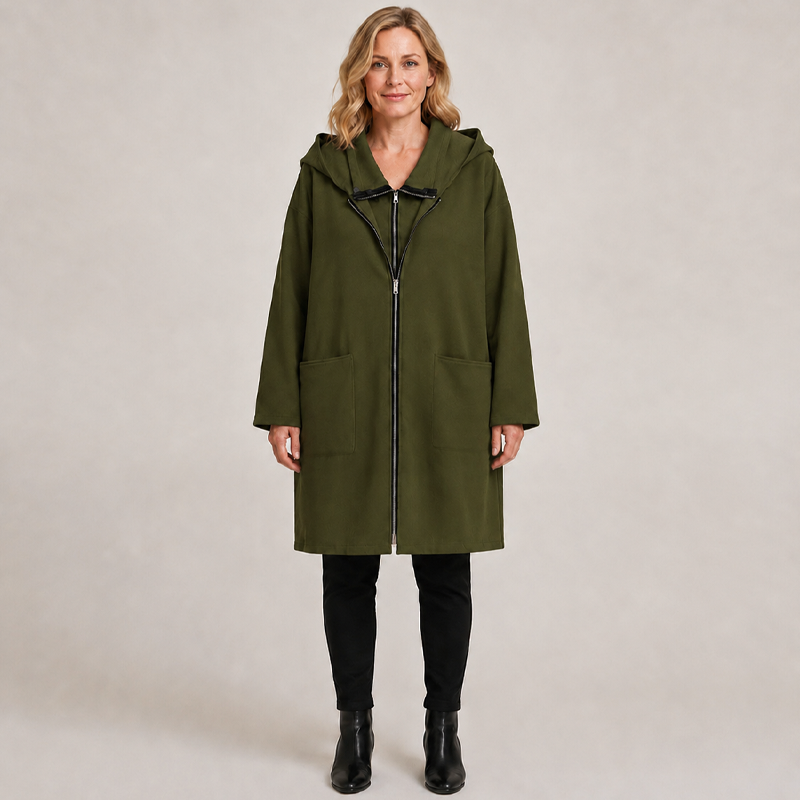 ⌛Limited-Time Offer-Women's Hooded Mid-Length Jacket with 2 Zippers