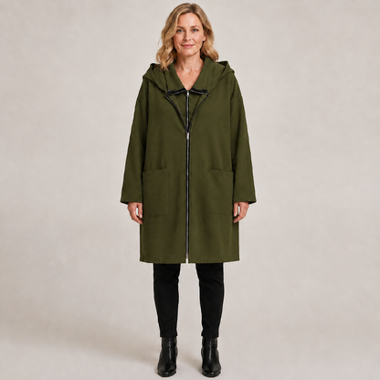 ⌛Limited-Time Offer-Women's Hooded Mid-Length Jacket with 2 Zippers