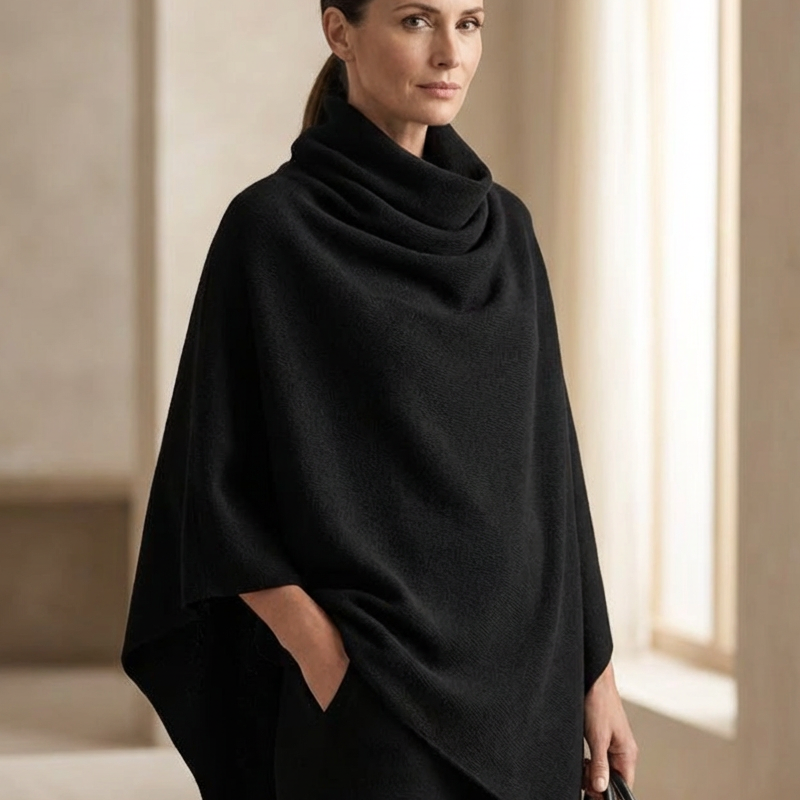 🌸Women's Cowl-Neck Cape & Wide-Leg Pants 2-Piece Set