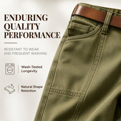 ✨Tailored Comfort | Women's Straight-Leg Utility Trousers with Reinforced Seams