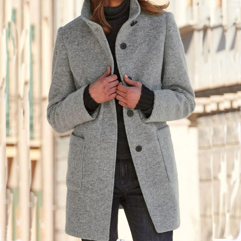 🧥Women's Vintage Stand Collar Woolen Coat