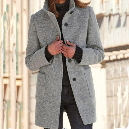 🧥Women's Vintage Stand Collar Woolen Coat