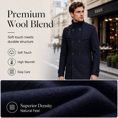 Men's Slim Fit Double Breasted Trench Coat