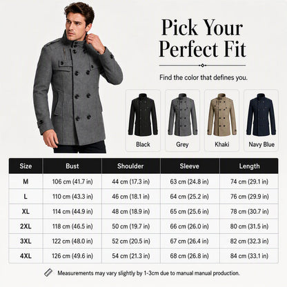 Men's Slim Fit Double Breasted Trench Coat
