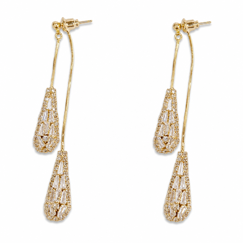 ✨ Women's Dual-Wear Zircon Water Drop Tassel Earrings – Elegant & Versatile 💎🌸