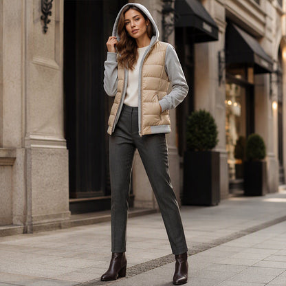 💖🌸Women's Color-Block Padded Hooded Jacket