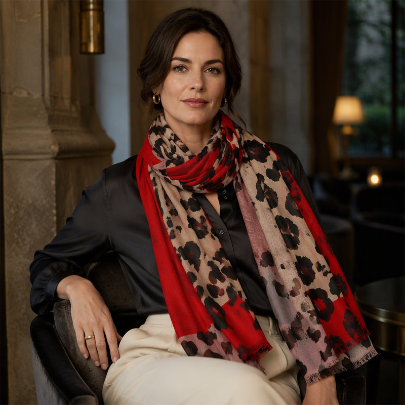 Versatile Lightweight Leopard Print Shawl Scarf