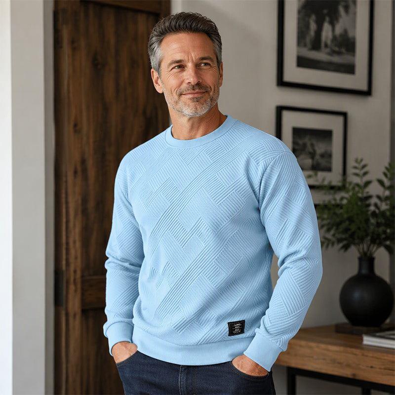 💥Men's Casual Jacquard Crewneck Sweatshirt