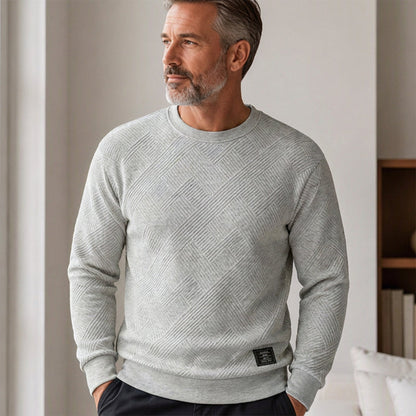 💥Men's Casual Jacquard Crewneck Sweatshirt