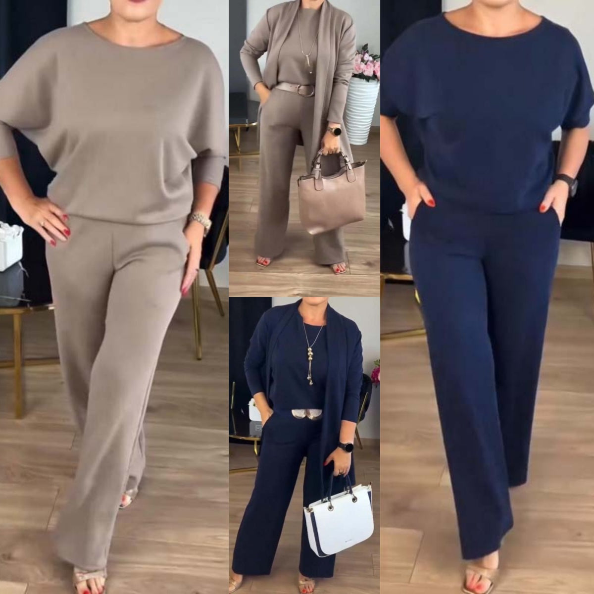 🔥 Elegant Longline Cardigan & Top & Pants 3-Pieces Set