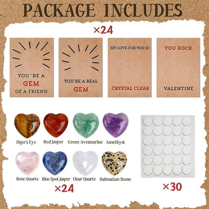 🔥Hot Valentine's Day sales & Best Gift🔥💓24 Pack Valentines Cards with Heart-Shape Crystals