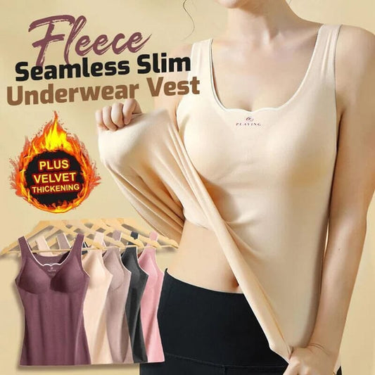 Thin Seamless Fleece Underwear Vest