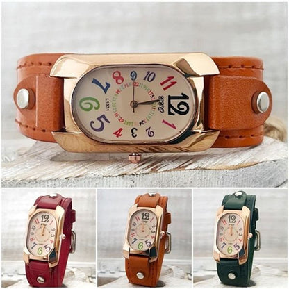 🎅Christmas Sale- 49%OFF🎁Vintage Leather Quartz Stone Women's Watch